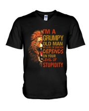 Grumpy Old Man Lions V-Neck T-Shirt tile