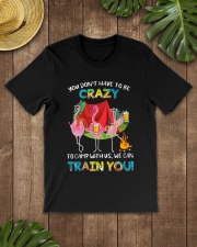 You Don't Have To Be Crazy To Camp Flaming Premium Fit Mens Tee lifestyle-mens-crewneck-front-18