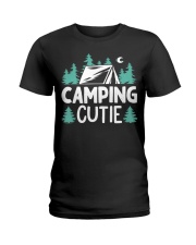 Women Girls Kids Camping Cutie Camp Gear Tent Ladies T-Shirt tile