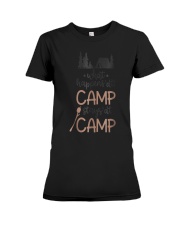 What Happens At Camp Stays At C Premium Fit Ladies Tee tile