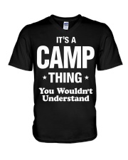 Camp Thing Name Family V-Neck T-Shirt tile