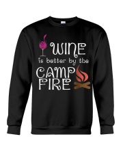 Wine by the Camp Fire Funny Camping Crewneck Sweatshirt tile