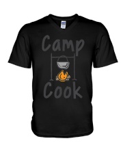Camp Cook Mess Hall Worker Open Campfir V-Neck T-Shirt tile