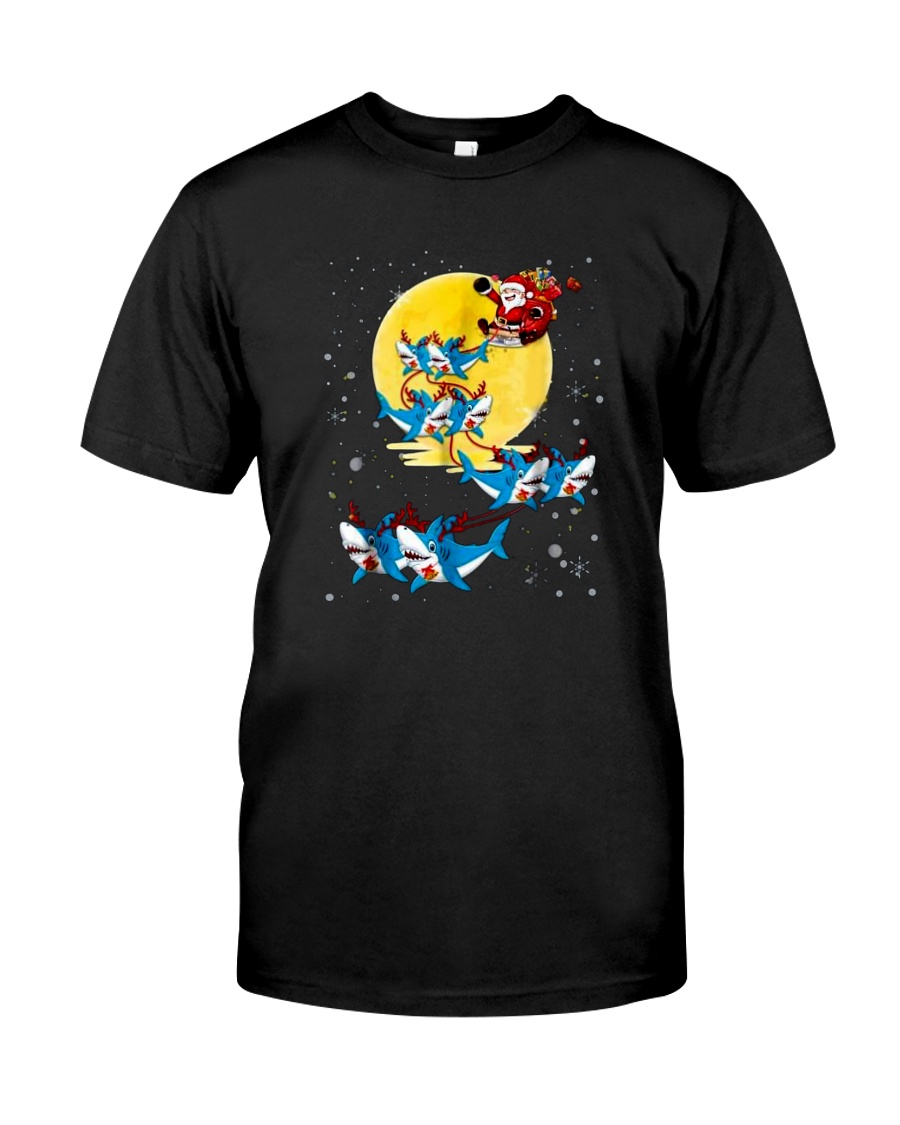 Santa-Claus-Riding-Shark-Christmas Classic T-Shirt