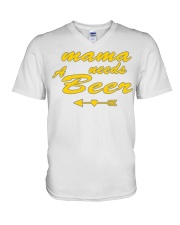 mama needs beer mothers day mom gifts t shirt V-Neck T-Shirt tile