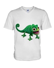 chameleon from tangled t shirt V-Neck T-Shirt tile