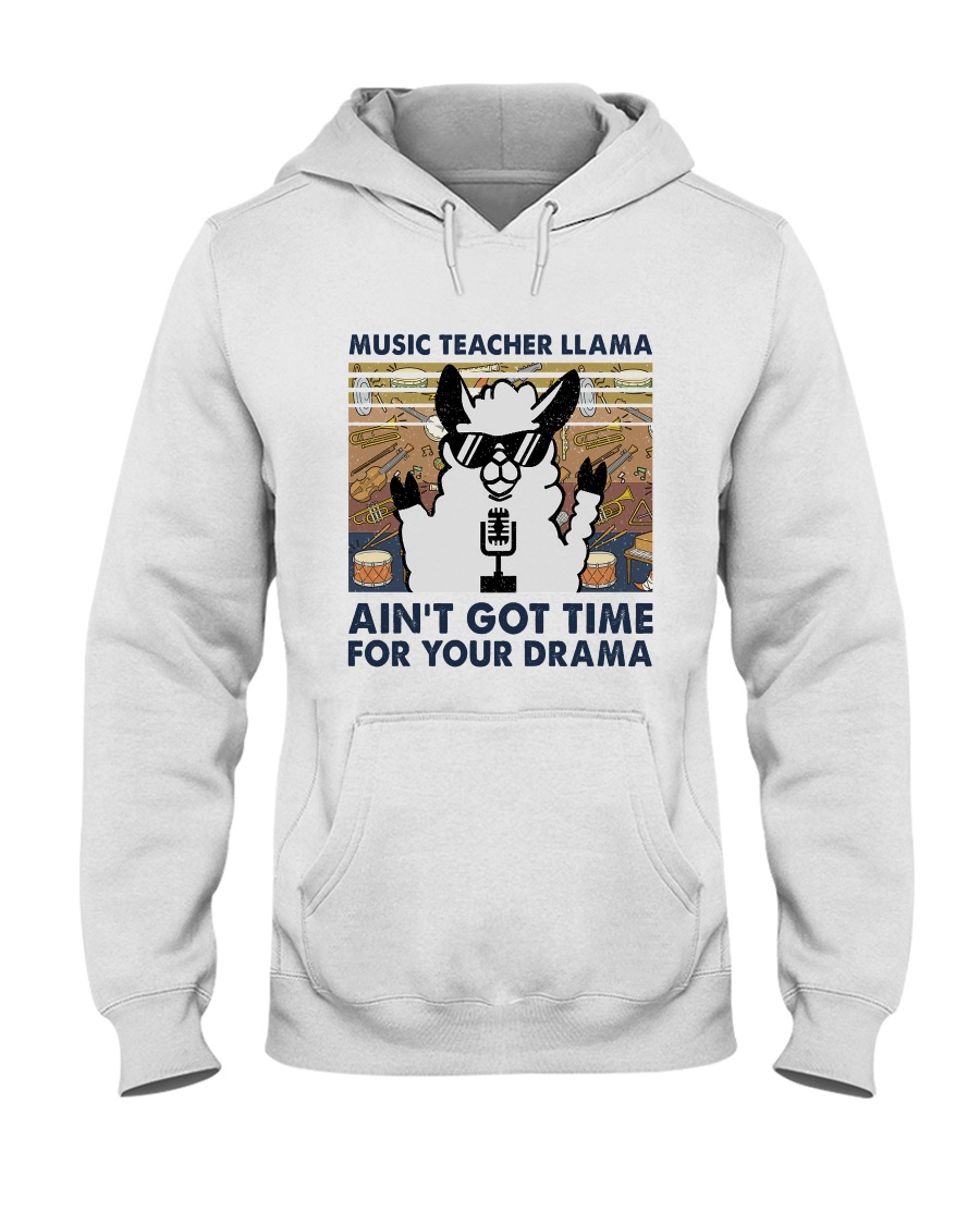 Music Teacher Lllama Hooded Sweatshirt