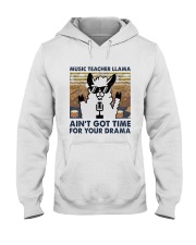 Music Teacher Lllama Hooded Sweatshirt front