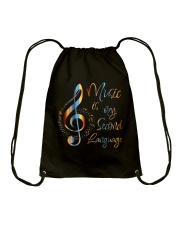 Music Is My Second Language Drawstring Bag thumbnail