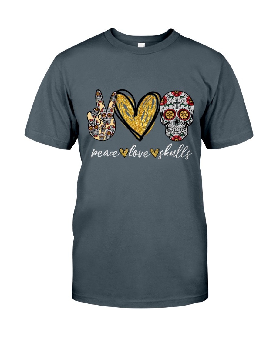 Peace Love Skulls Classic T-Shirt