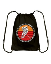 In My Head I Am Playing Hokey Drawstring Bag thumbnail