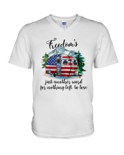 Freedom Is Just Another World V-Neck T-Shirt thumbnail