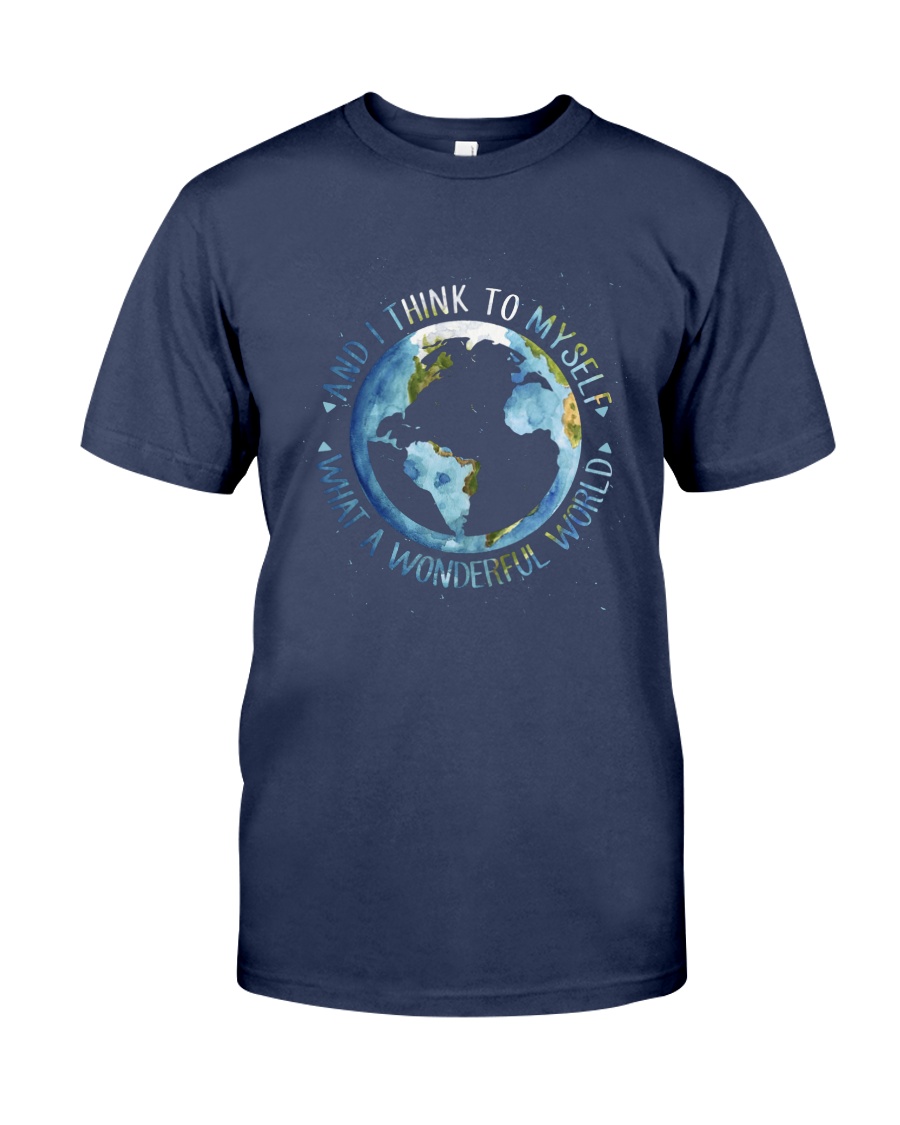 Myself What A Wonderful World Premium Fit Mens Tee