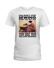 Don't Stop Sewing Ladies T-Shirt tile