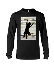 Black Cat Climbing Out Window Long Sleeve Tee tile