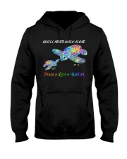 Peace Love Autism Hooded Sweatshirt front