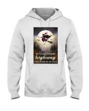 Witch Riding Broom Hooded Sweatshirt thumbnail