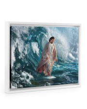 He Walks On Water 14x11 White Floating Framed Canvas Prints thumbnail