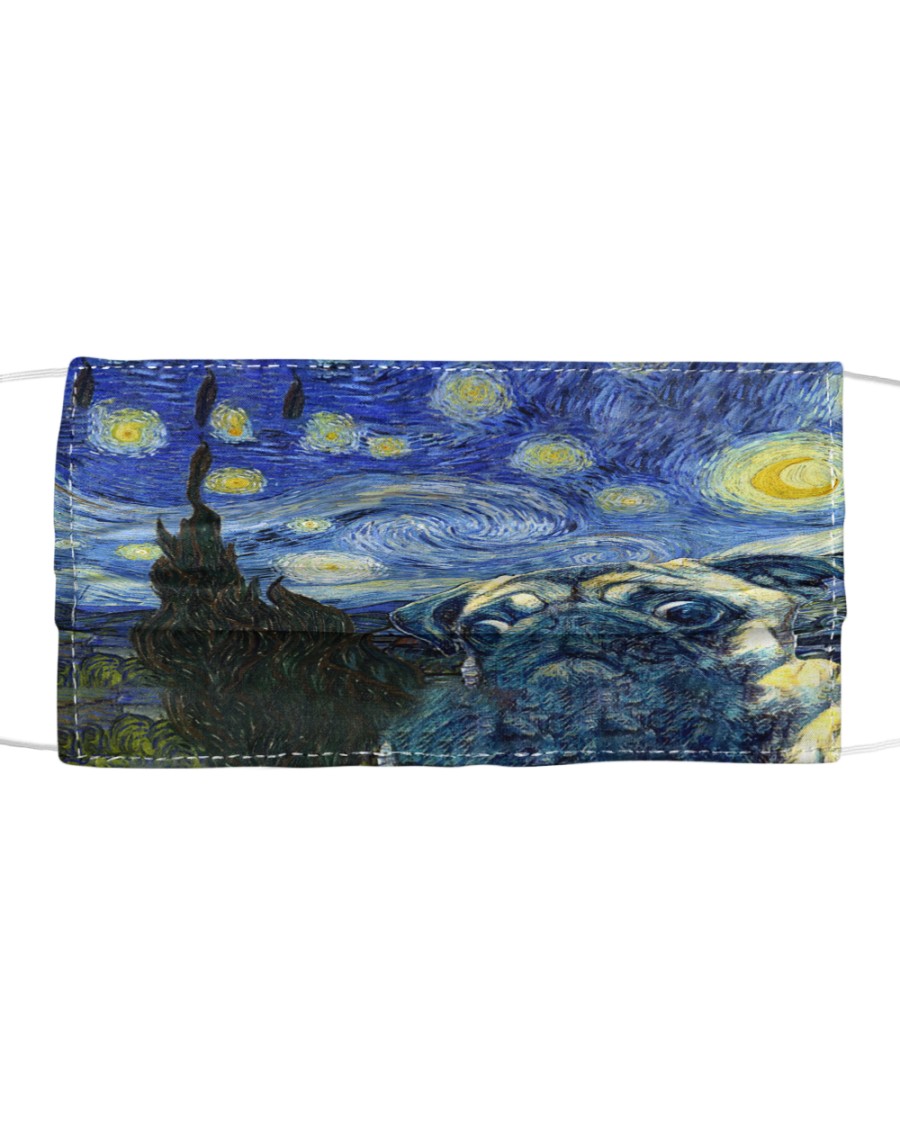 Pug Starry Night Cloth face mask