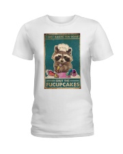 Raccoon Some Shut The Fucupcakes Ladies T-Shirt tile