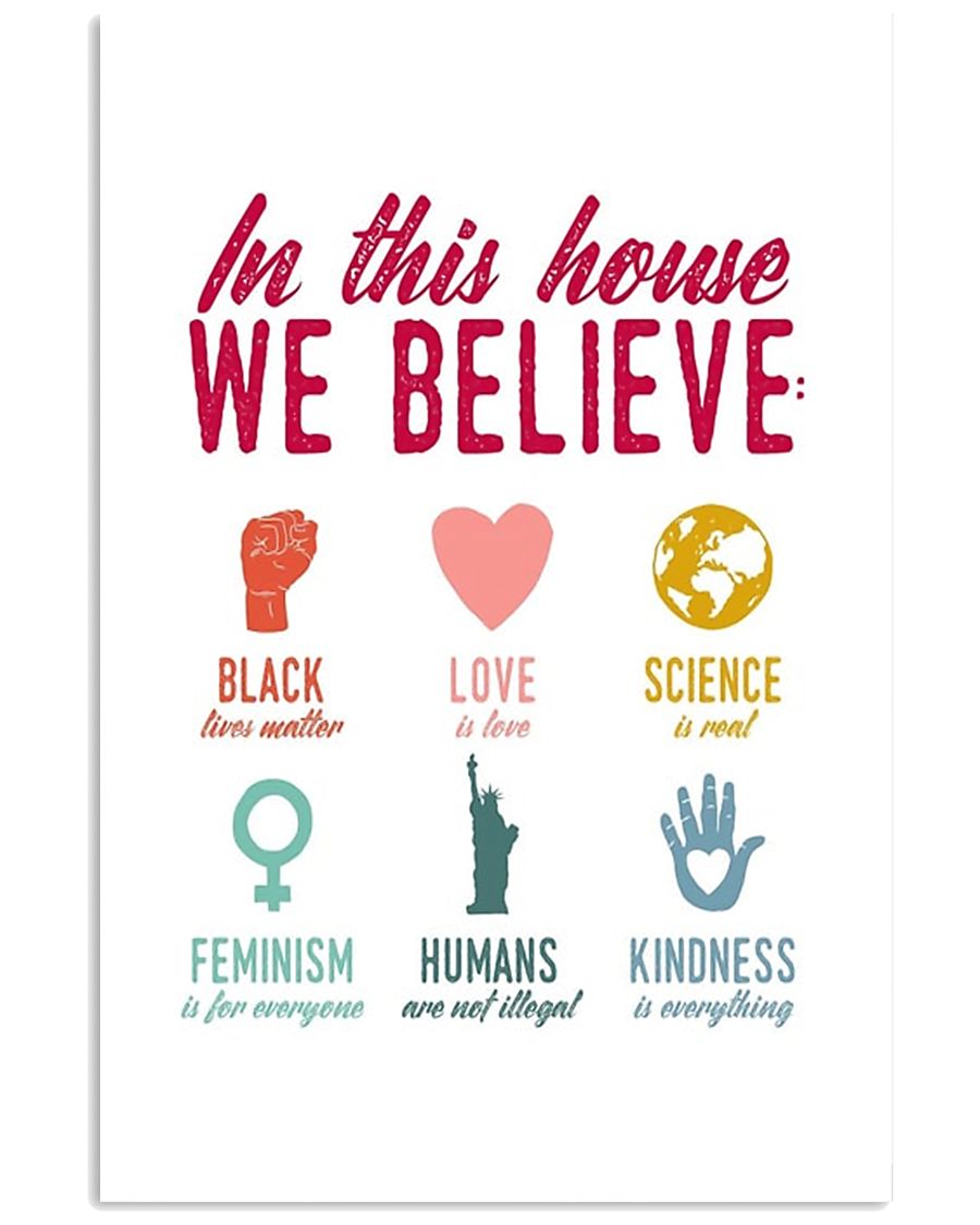 In this house we believe black love science poster 11x17 Poster