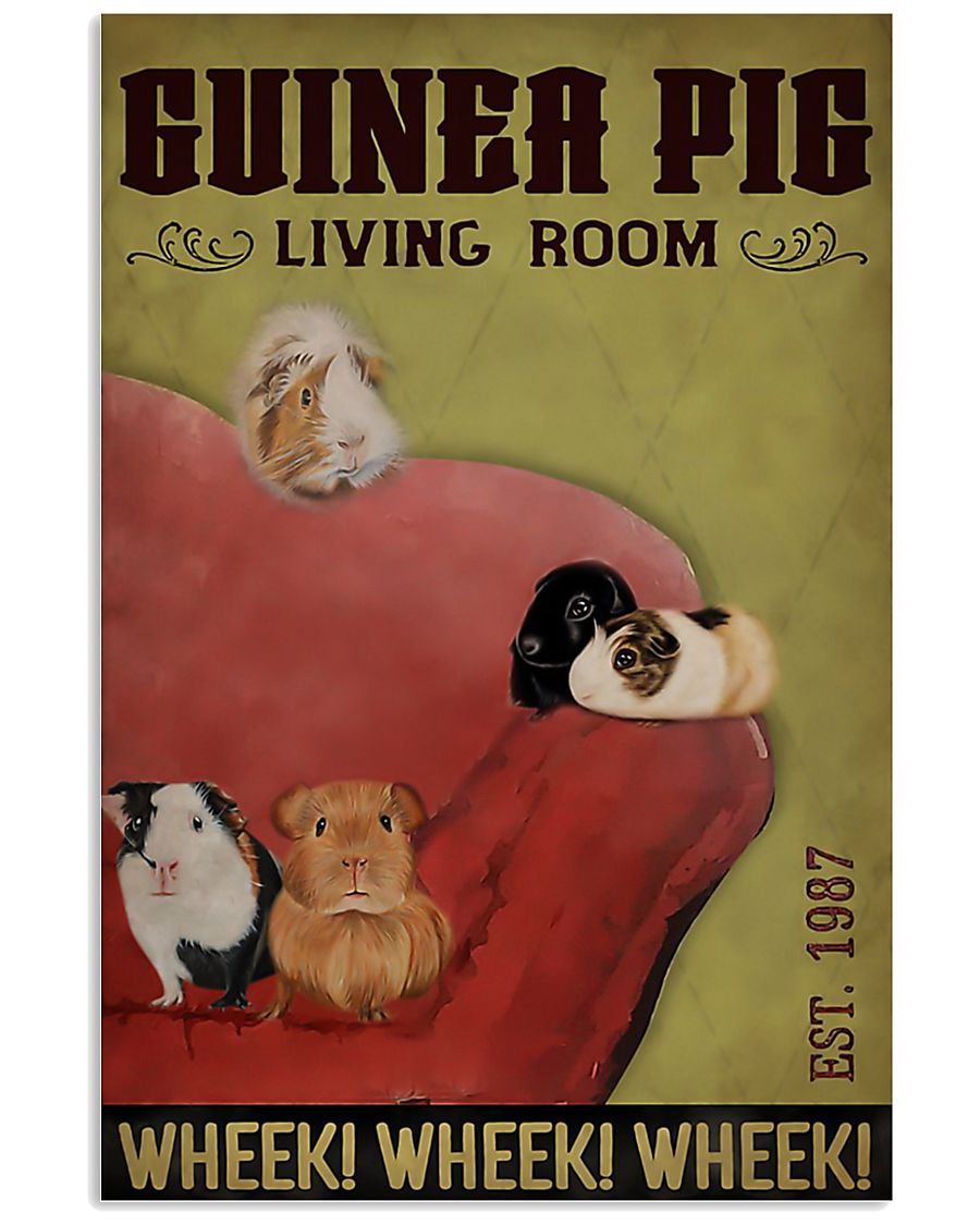 Guinea pig living room wheek wheek wheek poster 11x17 Poster