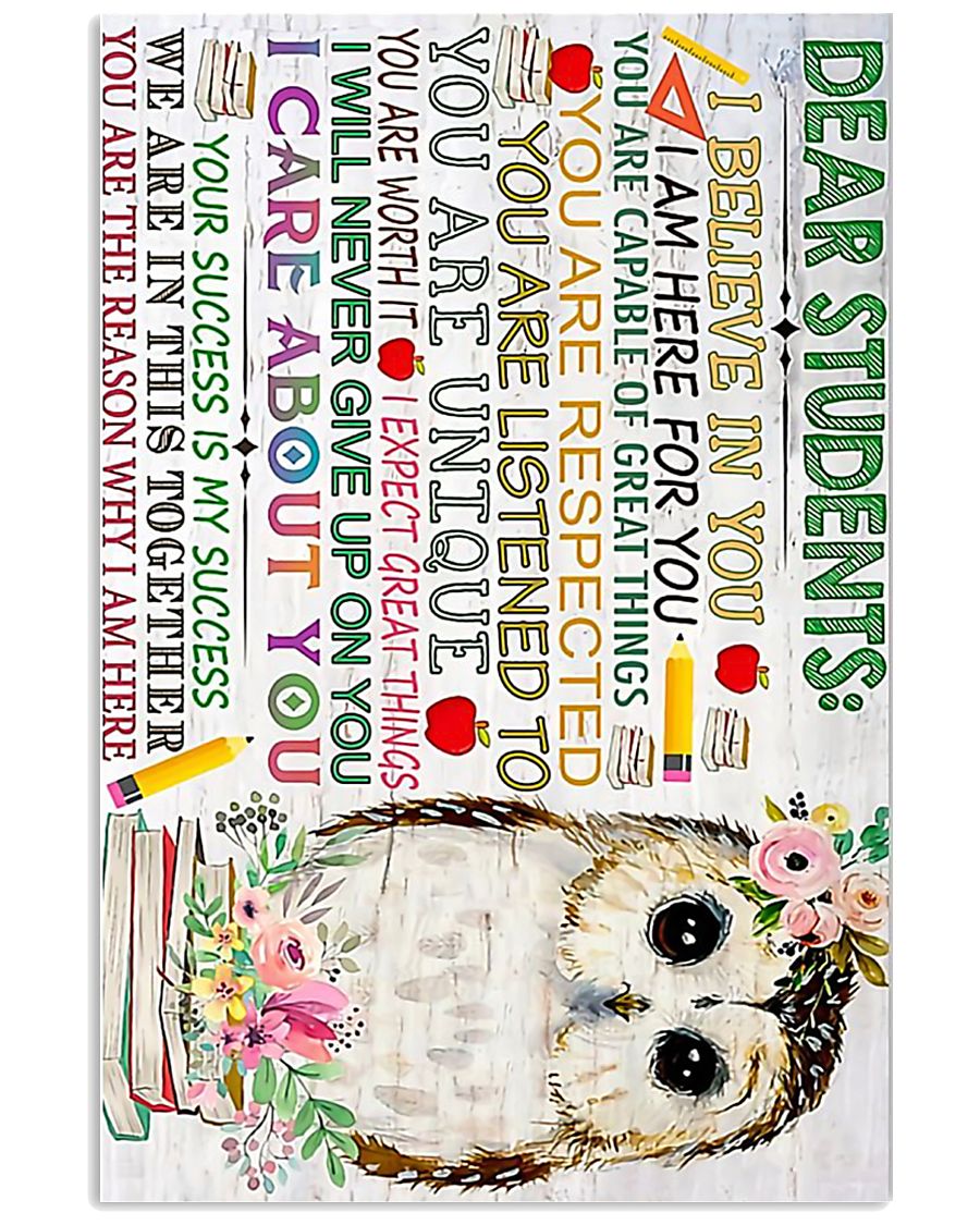 Poster Owl Dear students 11x17 Poster