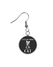 Feeling down Hug a cat - JY Circle Earrings thumbnail
