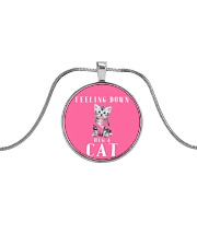 Feeling down Hug a cat - JY Metallic Circle Necklace thumbnail