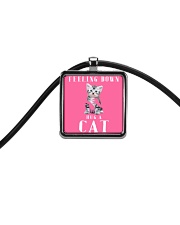 Feeling down Hug a cat - JY Cord Rectangle Necklace thumbnail