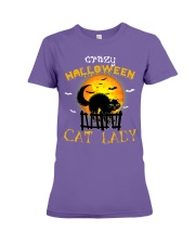 Crazy halloween cat lady - AL Premium Fit Ladies Tee thumbnail