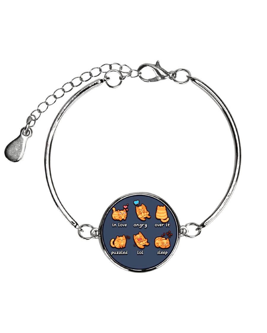 Cat emoji - JY Metallic Circle Bracelet