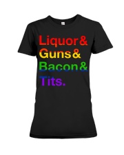 LGBT Liquor Bacon Premium Fit Ladies Tee tile