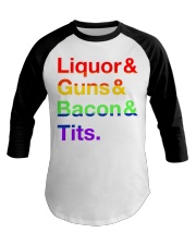 LGBT Liquor Bacon Baseball Tee tile