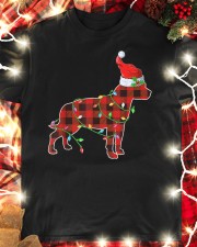 Red Plaid Puppy Lover Santa Christmas Pitbull Classic T-Shirt custom-t-shirts-classic-lifestyle-front-354