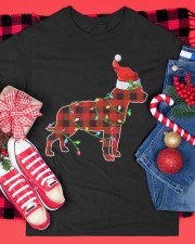 Red Plaid Puppy Lover Santa Christmas Pitbull Classic T-Shirt custom-t-shirts-classic-lifestyle-front-357