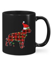 Red Plaid Puppy Lover Santa Christmas Pitbull Mugs tile