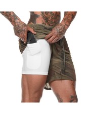 shortChido Men's 2 in 1 Fitness Shorts front-03