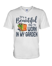 Gardening V-Neck T-Shirt tile
