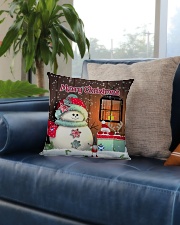 CUTE SNOWMAN SCOTTISH MERRY CHRISTMAS Square Pillowcase aos-pillow-square-front-lifestyle-02