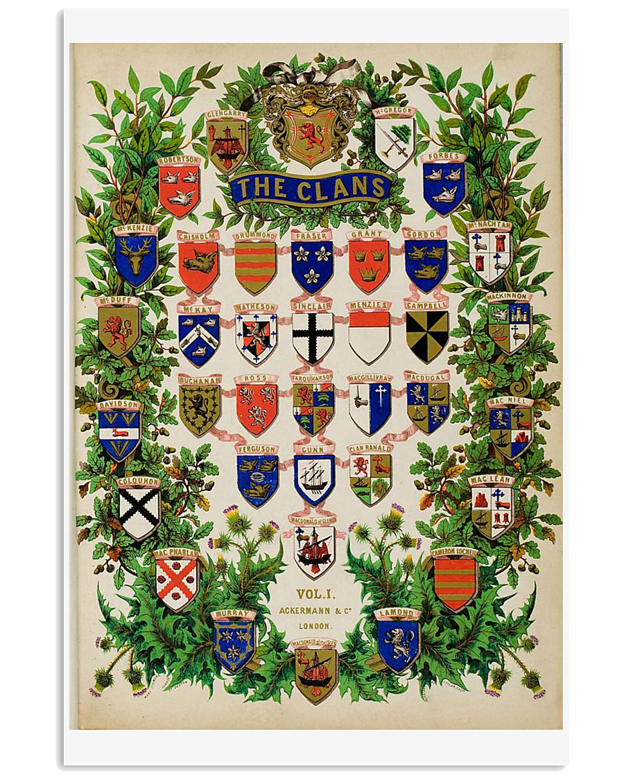 Scotland Clans VINTAGE REPRINT 11x17 Poster