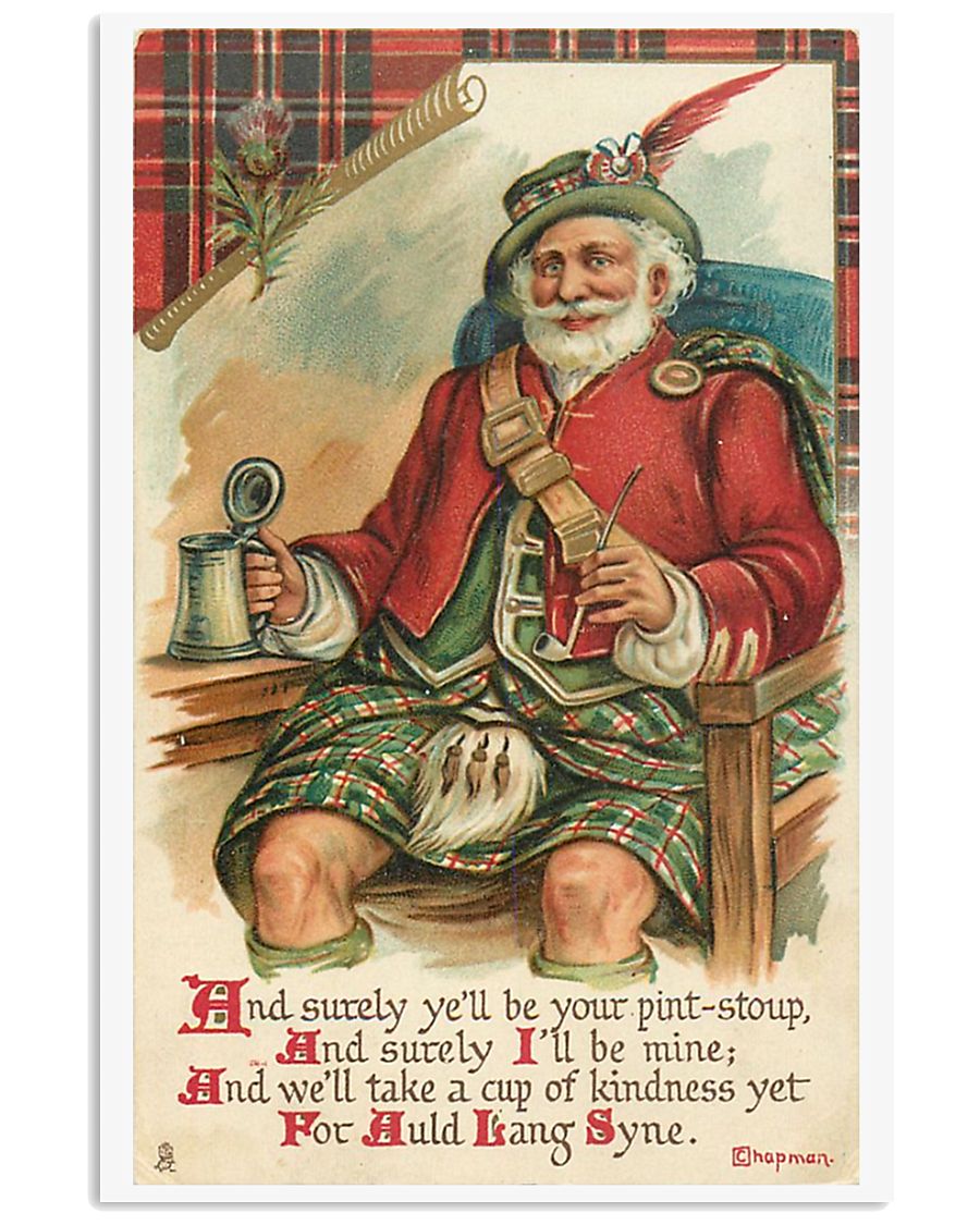 CHRISTMAS GREETINGS - SCOTTISH SANTA 11x17 Poster