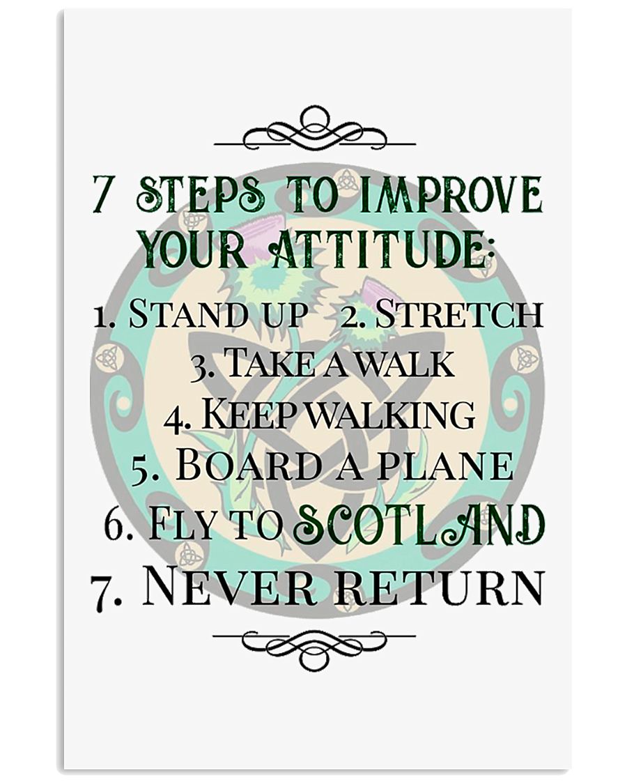 7 STEPS TO IMPROVE YOUR ATTITUDE SCOTLAND 11x17 Poster