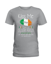 Kiss Me Delivery Person Irish Drunk St Patrick Ladies T-Shirt thumbnail