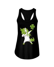 Dabbing Unicorn with Irish Shamrock in Hand Ladies Flowy Tank thumbnail