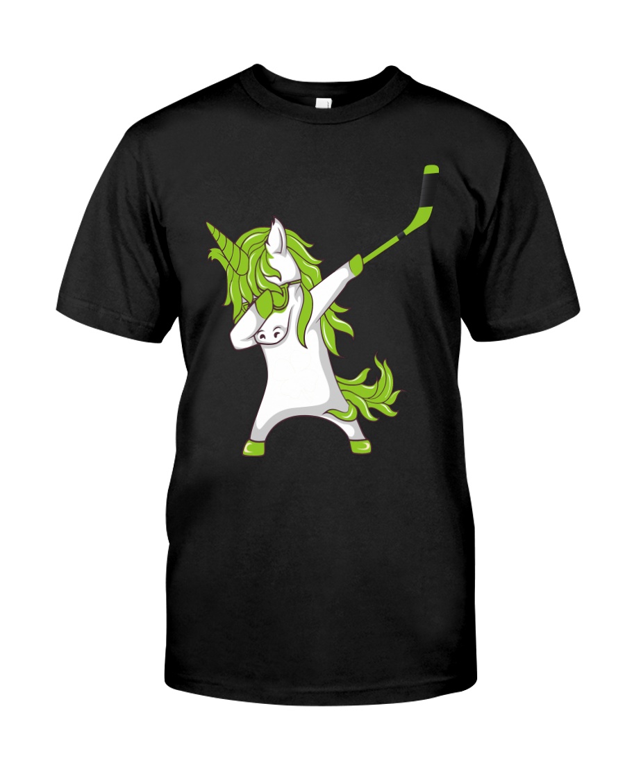 Dabbing Unicorn with Hockey Stick in Hand Classic T-Shirt