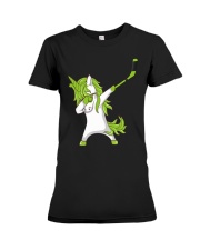 Dabbing Unicorn with Hockey Stick in Hand Premium Fit Ladies Tee thumbnail