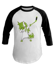 Dabbing Unicorn with Hockey Stick in Hand Baseball Tee thumbnail