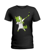 Dabbing Unicorn with Hockey Stick in Hand Ladies T-Shirt thumbnail