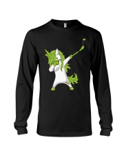 Dabbing Unicorn with Hockey Stick in Hand Long Sleeve Tee thumbnail